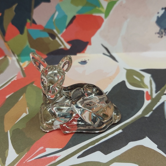 Deer/Fawn Birthday Candle Holder Vintage Glass - Picture 1 of 3